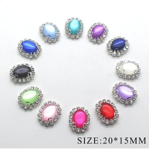 10pcs/lot 20*15mm Acrylic Resin Buttons for Clothing Diy Accessories Manualidades Rhinestone Button for Women Hair Decorative