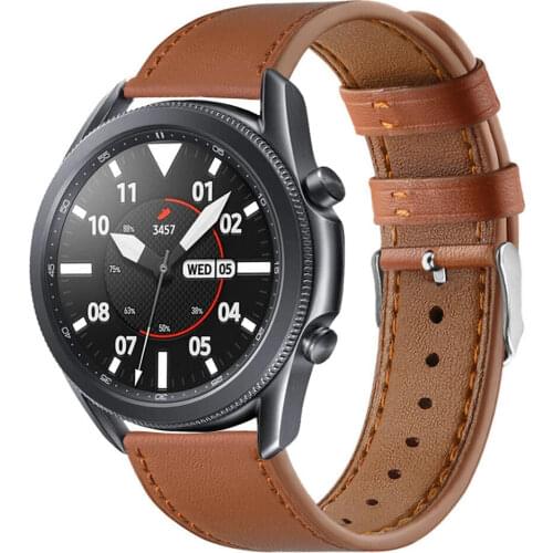 Leather Strap For Samsung Galaxy Watch3 45MM 41mm Genuine Leather Watchband For Samsung Galaxy Active 2 40mm 46mm S3 Watchbands