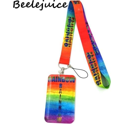 Colorful Rainbow Neck Strap Lanyard for keys lanyard card ID Holder Jewelry Decorations Key Chain for Accessories Gifts