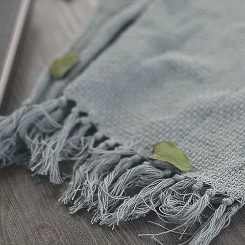 Retro Tassel Cloth Cotton and Linen Table Napkin Food Photography Background Props Old Scenes Shooting Desktop Decoration Mat