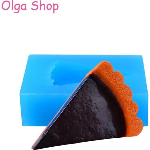 GYL497 51.9mm Chocolate Pie Slice Silicone Mold Pendant Jewelry Making Craft Resin Polymer Clay Soap Candy Chocolate Mould