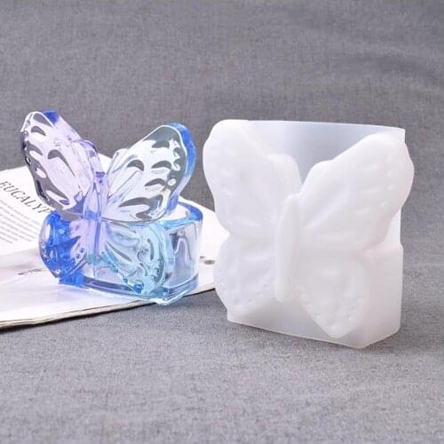 Silicone Resin Molds Butterfly Epoxy Resin Casting Molds, for DIY Jewelry Storage Box,Tea Light Candle Holder Crafts Decoration