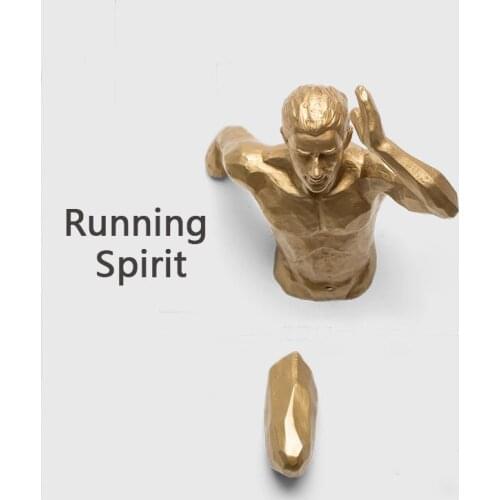 Nordic Running Sculpture Living Room Background Wall Decoration Hanging Run Figure Statue Sports Man Resin Industrial Decor