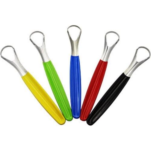 Tongue Scraper Cleaner for Adults Surgical Grade Stainless Steel Metal Tongue Brush Dental Kit Professional Eliminate Bad Breath