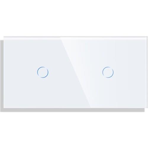 86*157mm, EU Double gang (1gang +1gang) switch panel can match with touch switch function part