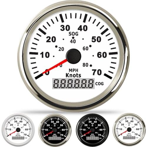 Universal 85mm GPS Speedometer Odometer 0-70Knots 0-80MPH Speed Sensor for Car Truck Motor Fit For bmw e87 9-32V Red Backlight