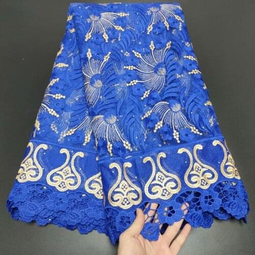High Quality African Nigerian Tulle Lace Fabric Embroidery Milk Silk Voile Cord French Dress Prom Party Gown 2.5yards