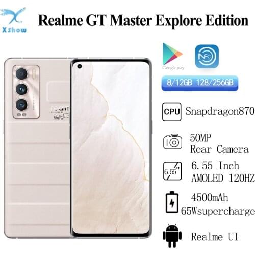 Realme GT Master Explore Edition 5G Mobile Phone Snapdragon 870 50MP IMX766 NOMO CAM 65W Charger 6.55" FHD+ AMOLED 120Hz NFC O