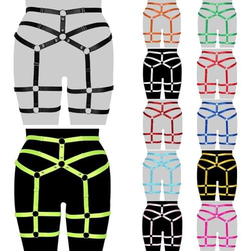 Goth Exotic Womens Underwear Harness Fashion Thigh Bondage Plus Size Rave Wear Sexy Lingerie Garter Belt Stockings Suspenders