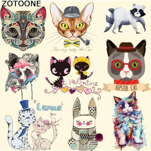 ZOTOONE Cute Cat Iron on Patches T-shirt Dresses Jeans DIY Accessory Decoration A-level Washable Stickers Christmas Gift F