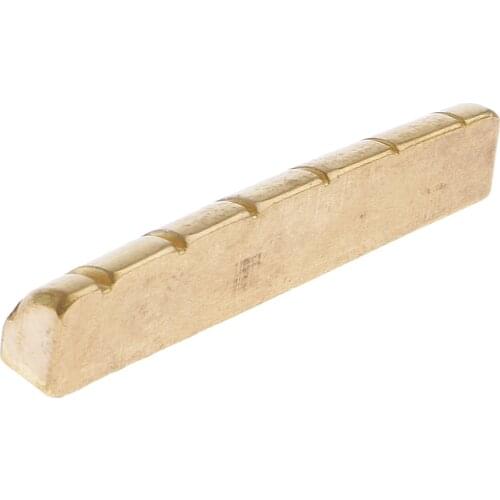 1Pc Brass Guitar Bridge Top Nut Slotted 43x6mm for Acoustic Folk Guitar Accs