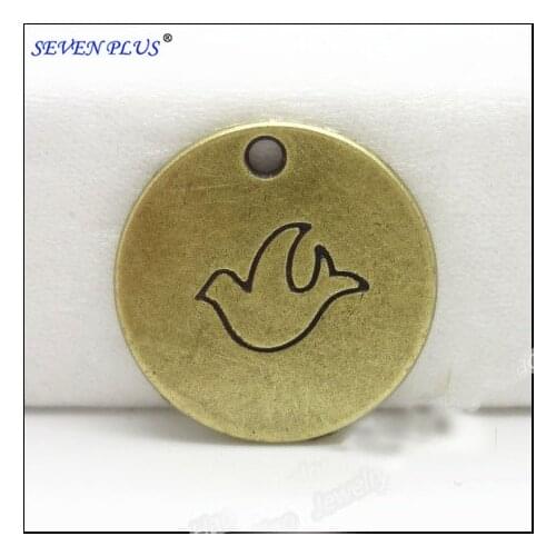 High Quality 10 Pieces/Lot 20mm*20mm Diy Jewelry Charm Round Disc Antique Bronze Charms