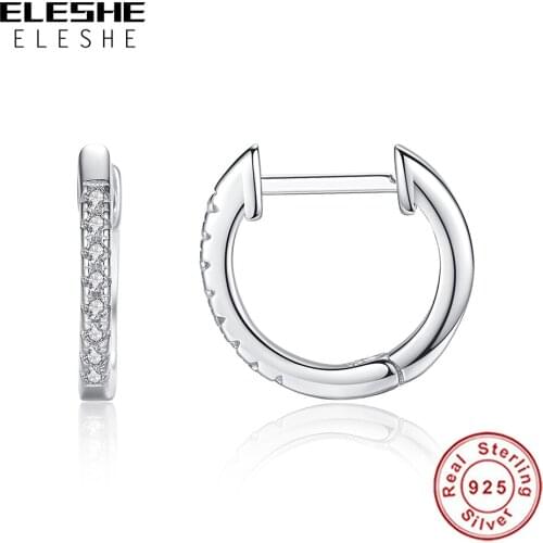 100% 925 Sterling Silver Cubic Zirconia Crystal Stud Earrings For Women Silver 925 Luxury Earrings Wedding Jewelry Gift