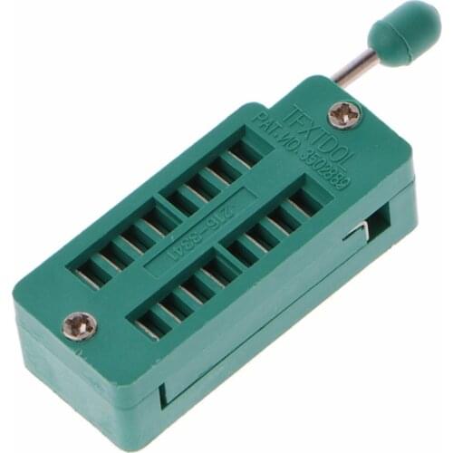 2.54MM Green DIP Test Universal ZIF IC Socket Welding Type 16 20 24 28 40 P Pin
