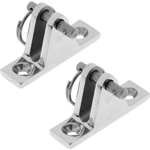 2 Pieces 316 Stainless Steel Boat Bimini Top Deck Hinge Fitting 90 Degree with Quick Release Pin