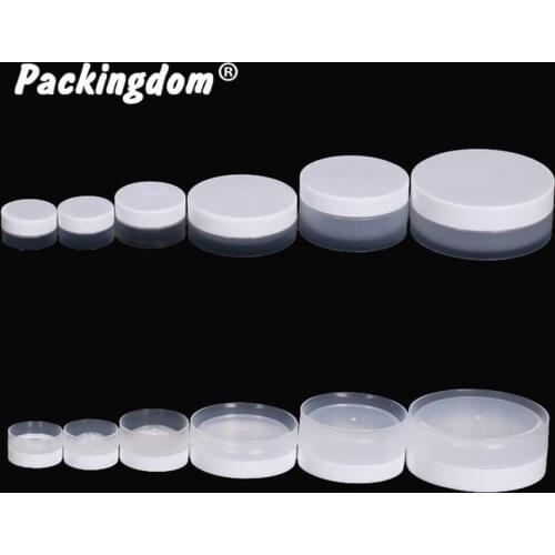 20pcs Plastic Jar Empty Clear with White Lid Cosmetic Cream Container Tin Pot Frosty Screw Cute Packaging 3g 5g 10g 30g 50g 100g