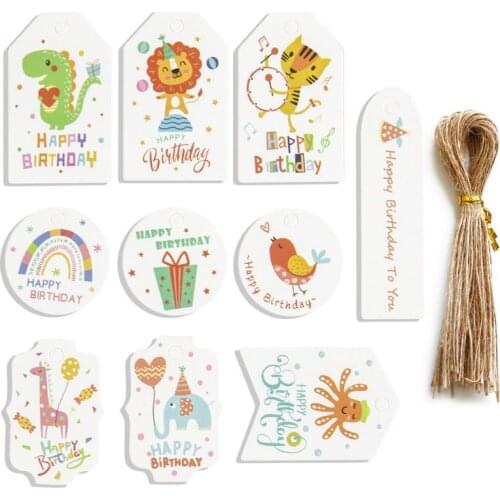 50pcs Merry Christmas Tags Kraft Paper Card Gift Label Tag DIY Hang Tags Gift Wrapping Decor Gift Card Christmas Favors Supplies