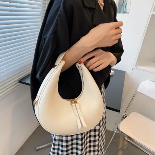 Brand Luxury Half Moon Design PU Leather Small Underarm Shoulder Bags 2021 New Women Fashion Lady Party Handbags and Purses