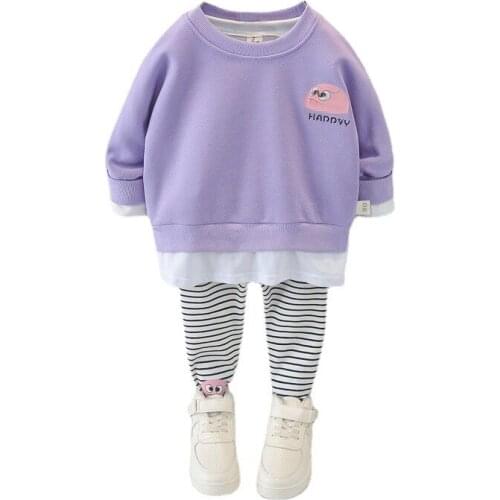 Spring Autumn Children Girls Fashion Clothes Baby Cartoon Jacket Pants 2Pcs/sets Kids Toddler Clothing Infant Casual Tracksuits