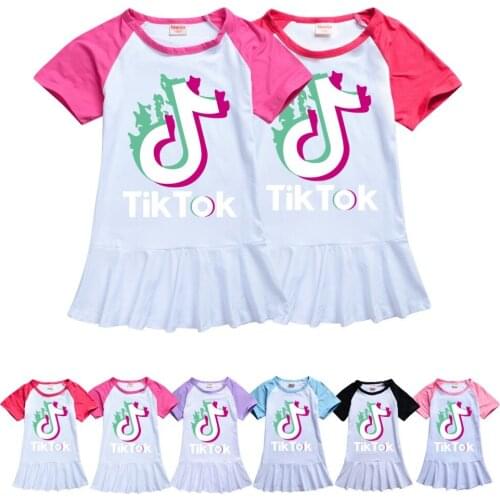 TIK TOK Girl Leisure Dress New Summer Kid Girls Dress Fashion Children Party Suits Butterfly Costume Children Clothing