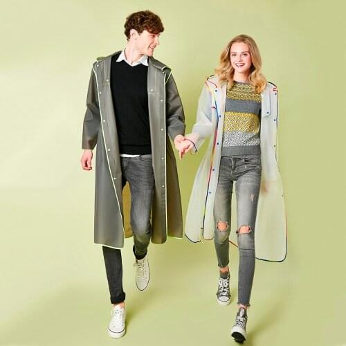 Adult Men Women Long EVA Thick Rainwear Universal Rain Coat Waterproof Poncho Hiking Tour Raincoat Hooded Free Shipping