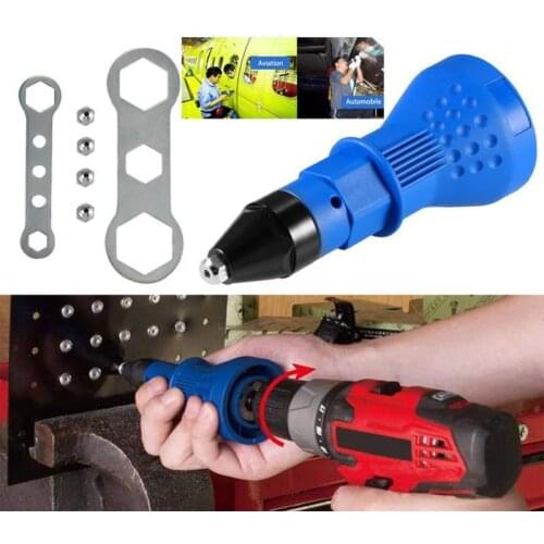 Nut Rivet Gun Electric Drill Tool Cordless Riveting Insert Adaptor Adapter Kits