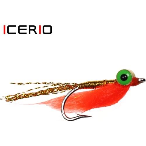 ICERIO 4PCS Clouser Deep Minnow Saltwater Fly Gold Braid Body Sea Trout Fishing Fly Lure #3