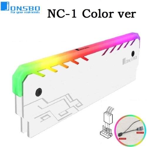 JONSBO NC-1 Desktop Memory Cooling LED 256 Color Glow Automatic change Aluminum Heat Sink Shell RAM Heatsink Cooler