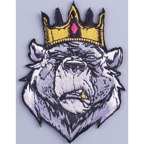 King/Gorilla Patch Punk Skeleton Patch Iron On Patches On Clothes Stripe Sticker Embroidered Patches For Clothing Applique Patch