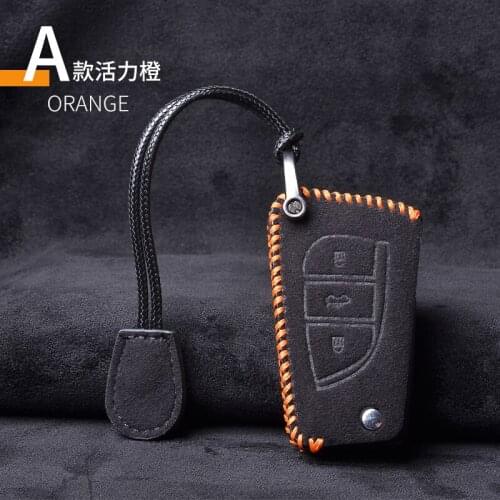 Leather car key cover case shell set protector fob for Toyota aygo Yaris Highlander Camry RAV4 2 3 button key holder keychain