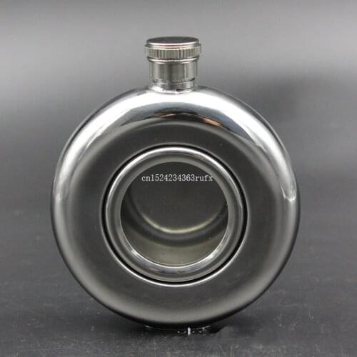 20pcs 5oz Stainless Steel Round Hip Flask With Black Gift Box Portable Mini Alcohol Hip Flasks Whiskey Bottle