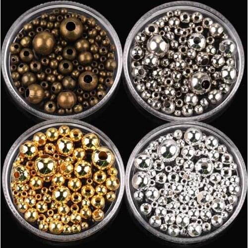 2/3/4/5/6/8/10mm Round shape Iron Beads Smooth Ball Spacer Beads Jewelry Findings Making 55064 Pack of 2000/1000/600.../60 pcs