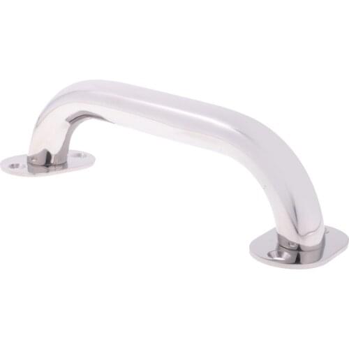 Marine Grade Stainless Steel Polished Boat Round Handrail 9 Inch Grab Handle Boat Yacht RV Residence Silver