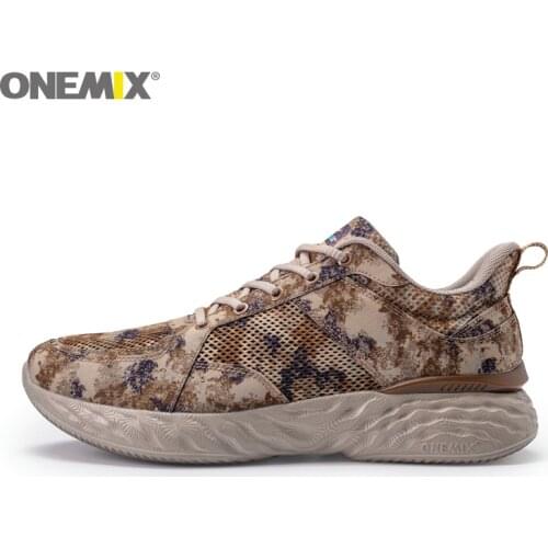 ONEMIX Mens Military Shoes 2021 Summer Breathable Mesh Soft Camouflage Sports Shoes Outdoor Walking Trail Training Sneakers