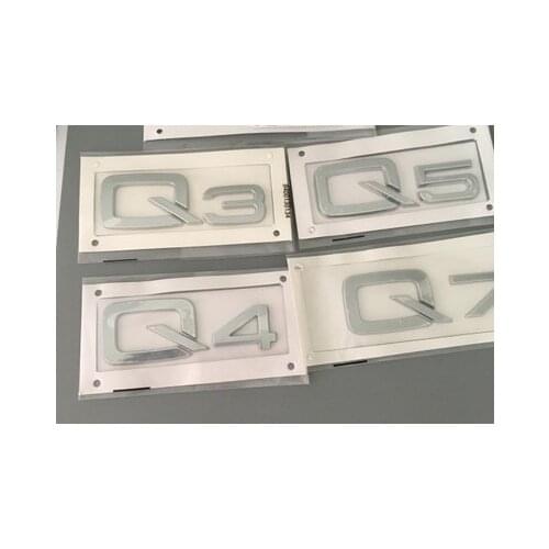 20X Chrome Silver ABS Q3 Q4 Q5 Q7 Car Body Rear Trunk Emblem Badge Sticker for Audi Accessories