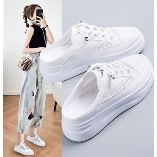 Shoes Woman 2020 Womans Slippers Med Luxury Slides New Summer Soft Flat Designer Fabric Fashion Basic PU Rubber Cross-tied