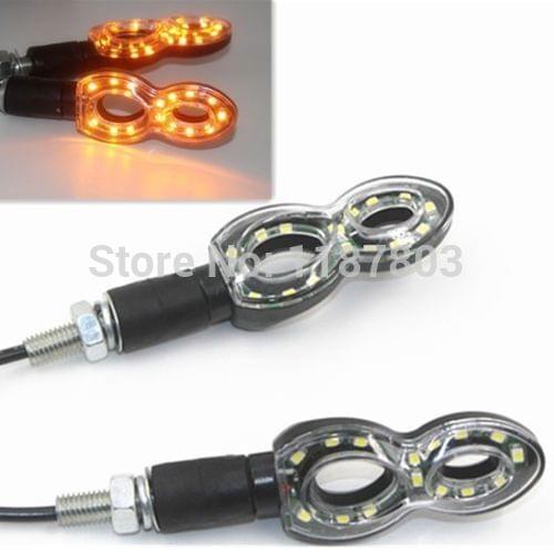 Pair Universal LED TURN SIGNAL Light Indicator Motorcycle ATV Bikes For Honda Yamaha Suzuki Kawasaki