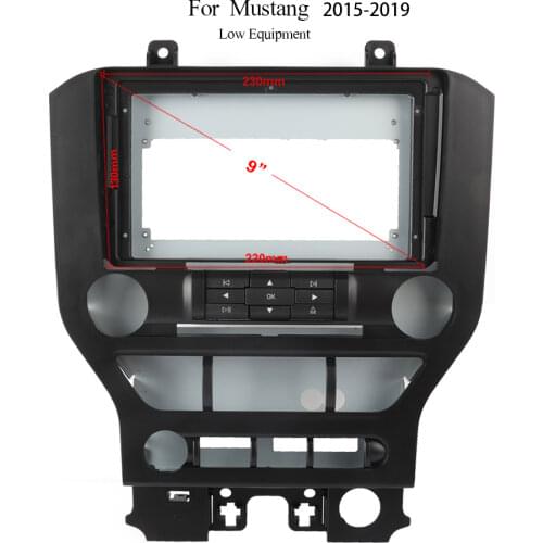 Black ABS Trim Fascia Frame For Mustang 2015-2019 Refit Car Android 9" Radio Navigation DVD Mounting Dashboard New