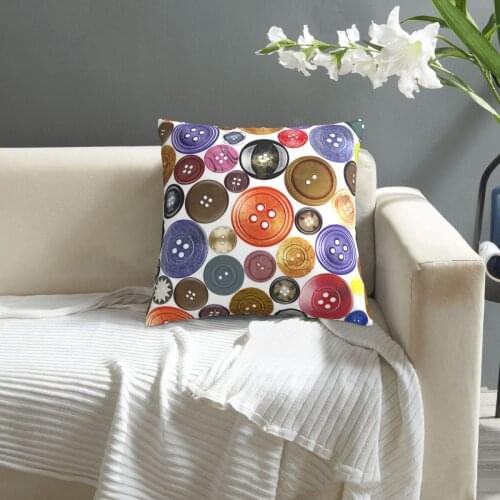 Colorful Sewing Buttons Pattern pillowcase printed cushion cover sofa waist pillow pillow cover