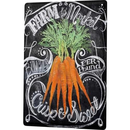 SINCE 2004 Tin Sign Metal Plate Decorative Sign Home Decor Plaques Retro Wall Sign Carrot Farm Nostalgic Metal Plate 8X12