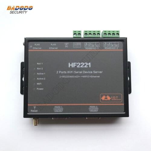 HF2221 2 Ports Wifi Serial Device Server RS232/RS422/RS485 to Ethernet / Wi-Fi Serial Server