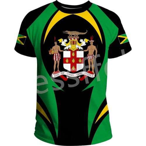 Tessffel Country Flag Jamaica Lion Emblem Summer NewFashion 3DPrint Men/Women Funny Casual Short Sleeve T-Shirts Streetwear B5