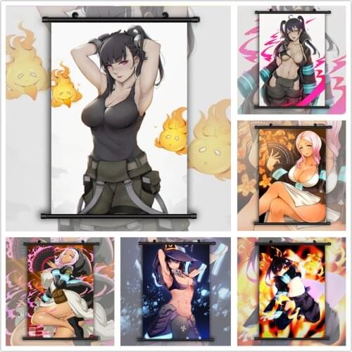 WTQ Enen No Shouboutai Fire Force Kotatsu Tamaki Princess Hibana Oze Maki Canvas Painting Anime Poster Wall Art Home Decor