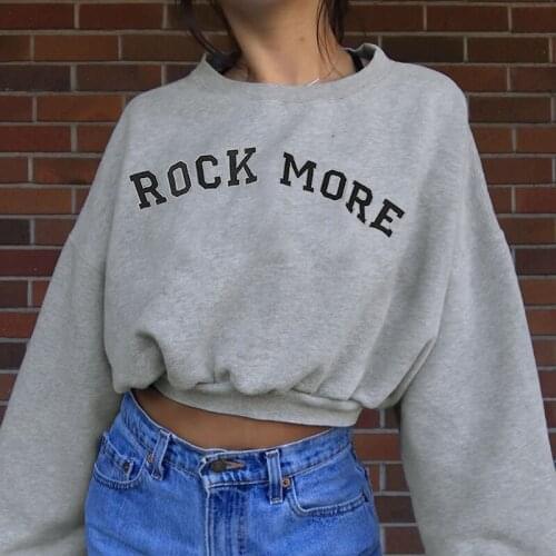 Y2K Women Sweatshirt Streetwear Letter Print casual O-Neck Cropped Tops Navel Slim Long Sleeve Sexy Short Basic Sweatshirts
