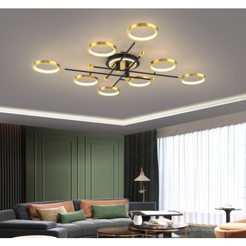 Gold Bedroom Kitchen Dining Room Living Room Apartment Bar Aluminum LED Ceiling Lamps Indoor Home 3/6/8 Heads Lighting Fixtures