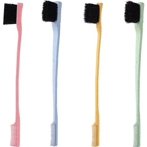 1PC Multicolor Double Sided Edge Control Hair Comb Hair Styling Eyebrow Combing Hair Barber Brush Hairdressing Beauty Tools