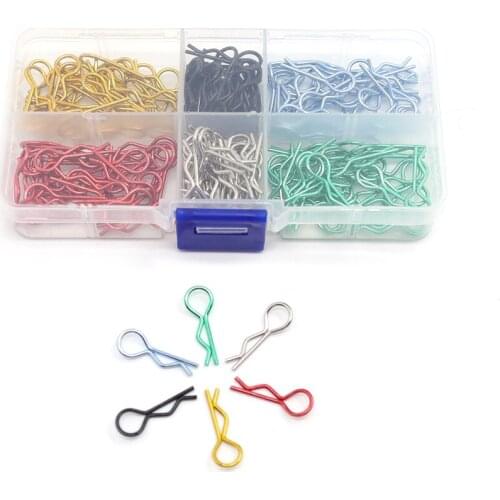 180PCS Metal Body shell Clips Pins R Shape Pins tool Box for Traxxas TRX4 1/10 RC Car Rock Crawler