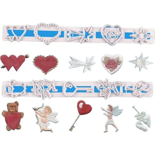 2 Pcs Angel Embossed Strips Cookie Cutter Plastic Biscuit Knife Baking Fruit Cake Kitchen Tools Mold Embossing Printing