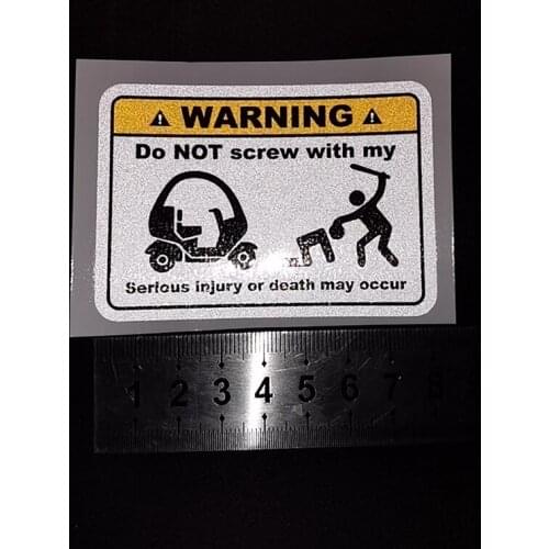 2PCS Fun Warning Mark Do Not Touch My Motorcycle Motorbike Stickers Decals Waterproof 8cmx5.6cm