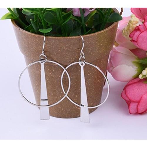 2018 Fashion Earrings female temperament tassel Hollow round earrings simple long paragraph retro geometric stud earring